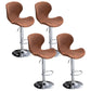 Nordic Indoor Barstool Metal Adjustable Swivel Tall Stool with Upholstered Brown 4 Piece Set Clearhalo 'Bar Furniture' 'Bar Stools' 'bar_stools' 'furn' 'furn_bar_stools' 'furniture_bar_stools' 'Kitchen & Dining Furniture' 'kitchen&dining_furn' 'kitchen' 'kitchen_furn' Furniture' 4330039
