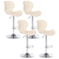 Nordic Indoor Barstool Metal Adjustable Swivel Tall Stool with Upholstered Beige 4 Piece Set Clearhalo 'Bar Furniture' 'Bar Stools' 'bar_stools' 'furn' 'furn_bar_stools' 'furniture_bar_stools' 'Kitchen & Dining Furniture' 'kitchen&dining_furn' 'kitchen' 'kitchen_furn' Furniture' 4330041