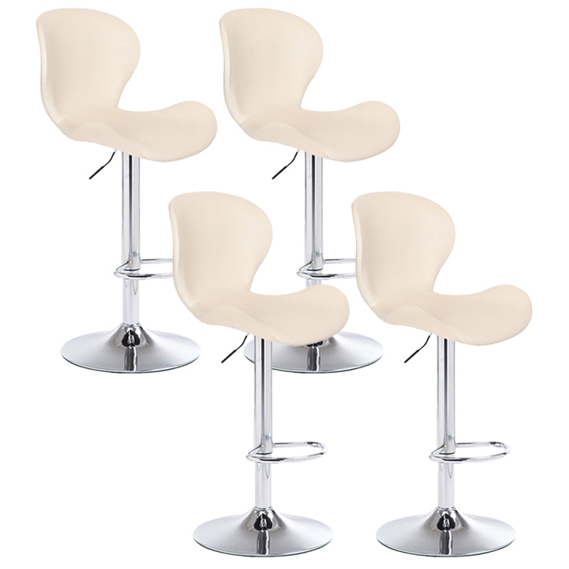 Nordic Indoor Barstool Metal Adjustable Swivel Tall Stool with Upholstered Beige 4 Piece Set Clearhalo 'Bar Furniture' 'Bar Stools' 'bar_stools' 'furn' 'furn_bar_stools' 'furniture_bar_stools' 'Kitchen & Dining Furniture' 'kitchen&dining_furn' 'kitchen' 'kitchen_furn' Furniture' 4330041