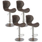 Nordic Indoor Barstool Metal Adjustable Swivel Tall Stool with Upholstered Dark Brown 4 Piece Set Clearhalo 'Bar Furniture' 'Bar Stools' 'bar_stools' 'furn' 'furn_bar_stools' 'furniture_bar_stools' 'Kitchen & Dining Furniture' 'kitchen&dining_furn' 'kitchen' 'kitchen_furn' Furniture' 4330044