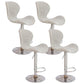 Nordic Indoor Barstool Metal Adjustable Swivel Tall Stool with Upholstered Gray-White 4 Piece Set Clearhalo 'Bar Furniture' 'Bar Stools' 'bar_stools' 'furn' 'furn_bar_stools' 'furniture_bar_stools' 'Kitchen & Dining Furniture' 'kitchen&dining_furn' 'kitchen' 'kitchen_furn' Furniture' 4330045