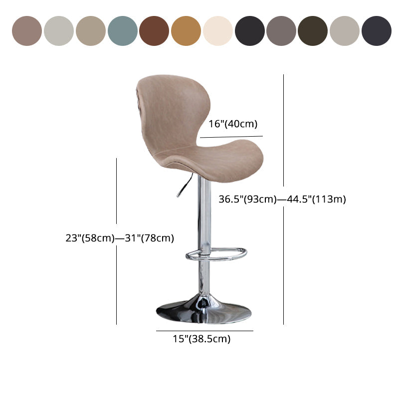 Nordic Indoor Barstool Metal Adjustable Swivel Tall Stool with Upholstered Clearhalo 'Bar Furniture' 'Bar Stools' 'bar_stools' 'furn' 'furn_bar_stools' 'furniture_bar_stools' 'Kitchen & Dining Furniture' 'kitchen&dining_furn' 'kitchen' 'kitchen_furn' Furniture' 4330047