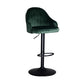 Nordic Metal Swivel Adjustable Barstool Indoor Tall Stool with Upholstered Blackish Green 1 Piece Clearhalo 'Bar Furniture' 'Bar Stools' 'bar_stools' 'furn' 'furn_bar_stools' 'furniture_bar_stools' 'Kitchen & Dining Furniture' 'kitchen&dining_furn' 'kitchen' 'kitchen_furn' Furniture' 4330049
