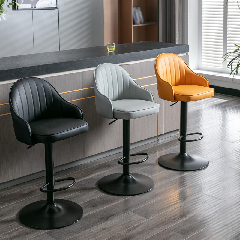 Nordic Metal Swivel Adjustable Barstool Indoor Tall Stool with Upholstered Clearhalo 'Bar Furniture' 'Bar Stools' 'bar_stools' 'furn' 'furn_bar_stools' 'furniture_bar_stools' 'Kitchen & Dining Furniture' 'kitchen&dining_furn' 'kitchen' 'kitchen_furn' Furniture' 4330050