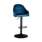 Nordic Metal Swivel Adjustable Barstool Indoor Tall Stool with Upholstered Peacock Blue 1 Piece Clearhalo 'Bar Furniture' 'Bar Stools' 'bar_stools' 'furn' 'furn_bar_stools' 'furniture_bar_stools' 'Kitchen & Dining Furniture' 'kitchen&dining_furn' 'kitchen' 'kitchen_furn' Furniture' 4330051