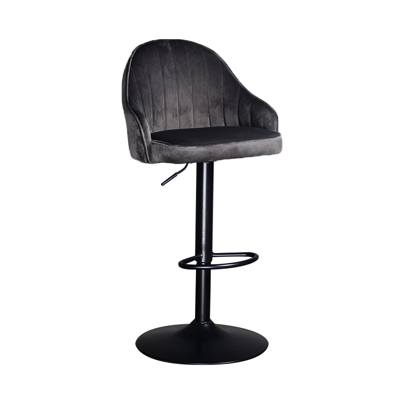 Nordic Metal Swivel Adjustable Barstool Indoor Tall Stool with Upholstered Grey 1 Piece Clearhalo 'Bar Furniture' 'Bar Stools' 'bar_stools' 'furn' 'furn_bar_stools' 'furniture_bar_stools' 'Kitchen & Dining Furniture' 'kitchen&dining_furn' 'kitchen' 'kitchen_furn' Furniture' 4330052