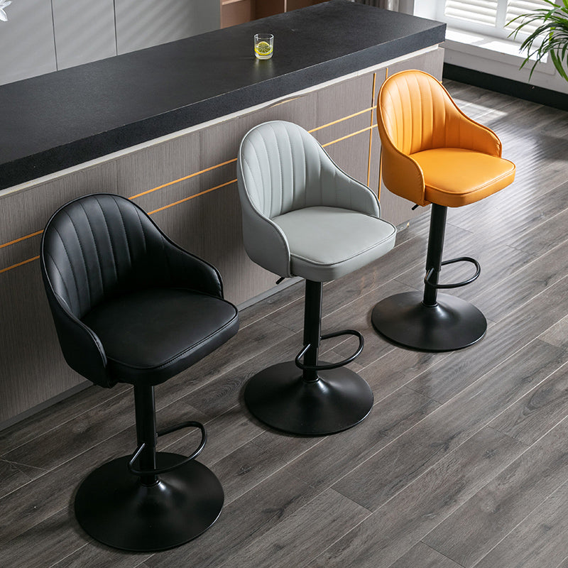 Nordic Metal Swivel Adjustable Barstool Indoor Tall Stool with Upholstered Clearhalo 'Bar Furniture' 'Bar Stools' 'bar_stools' 'furn' 'furn_bar_stools' 'furniture_bar_stools' 'Kitchen & Dining Furniture' 'kitchen&dining_furn' 'kitchen' 'kitchen_furn' Furniture' 4330053