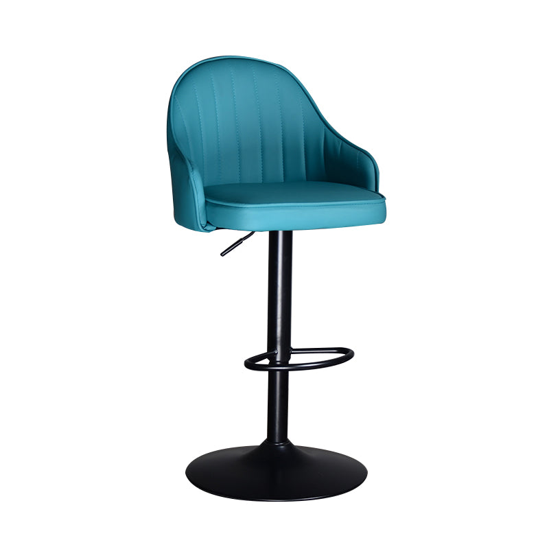 Nordic Metal Swivel Adjustable Barstool Indoor Tall Stool with Upholstered Blue 1 Piece Clearhalo 'Bar Furniture' 'Bar Stools' 'bar_stools' 'furn' 'furn_bar_stools' 'furniture_bar_stools' 'Kitchen & Dining Furniture' 'kitchen&dining_furn' 'kitchen' 'kitchen_furn' Furniture' 4330055