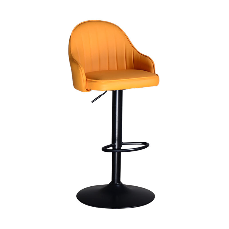 Nordic Metal Swivel Adjustable Barstool Indoor Tall Stool with Upholstered Orange 1 Piece Clearhalo 'Bar Furniture' 'Bar Stools' 'bar_stools' 'furn' 'furn_bar_stools' 'furniture_bar_stools' 'Kitchen & Dining Furniture' 'kitchen&dining_furn' 'kitchen' 'kitchen_furn' Furniture' 4330056