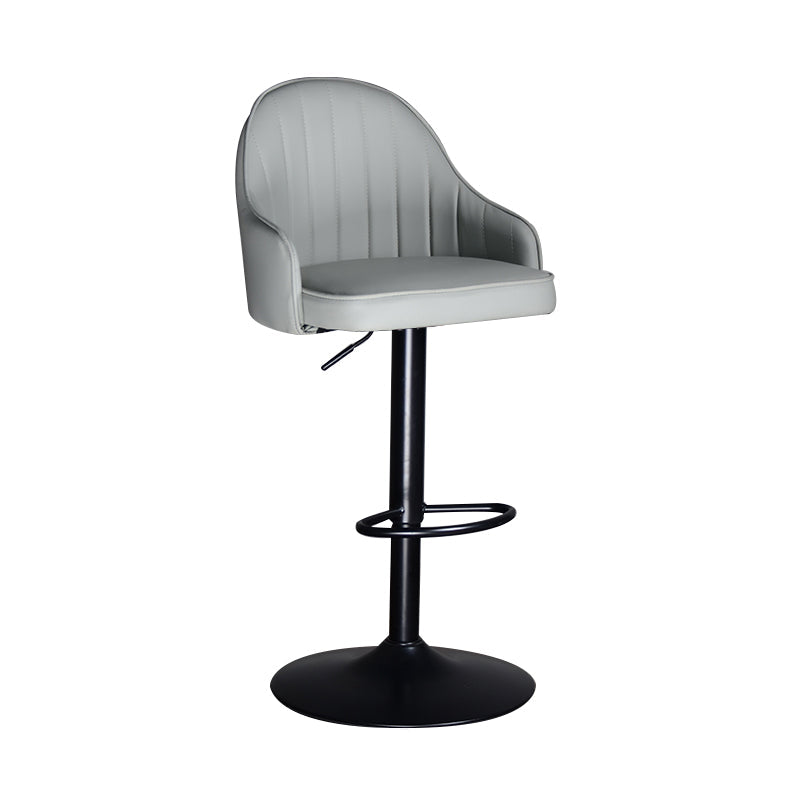 Nordic Metal Swivel Adjustable Barstool Indoor Tall Stool with Upholstered Cream Gray 1 Piece Clearhalo 'Bar Furniture' 'Bar Stools' 'bar_stools' 'furn' 'furn_bar_stools' 'furniture_bar_stools' 'Kitchen & Dining Furniture' 'kitchen&dining_furn' 'kitchen' 'kitchen_furn' Furniture' 4330059