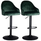 Nordic Metal Swivel Adjustable Barstool Indoor Tall Stool with Upholstered Blackish Green 2 Piece Set Clearhalo 'Bar Furniture' 'Bar Stools' 'bar_stools' 'furn' 'furn_bar_stools' 'furniture_bar_stools' 'Kitchen & Dining Furniture' 'kitchen&dining_furn' 'kitchen' 'kitchen_furn' Furniture' 4330062