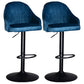 Nordic Metal Swivel Adjustable Barstool Indoor Tall Stool with Upholstered Peacock Blue 2 Piece Set Clearhalo 'Bar Furniture' 'Bar Stools' 'bar_stools' 'furn' 'furn_bar_stools' 'furniture_bar_stools' 'Kitchen & Dining Furniture' 'kitchen&dining_furn' 'kitchen' 'kitchen_furn' Furniture' 4330065