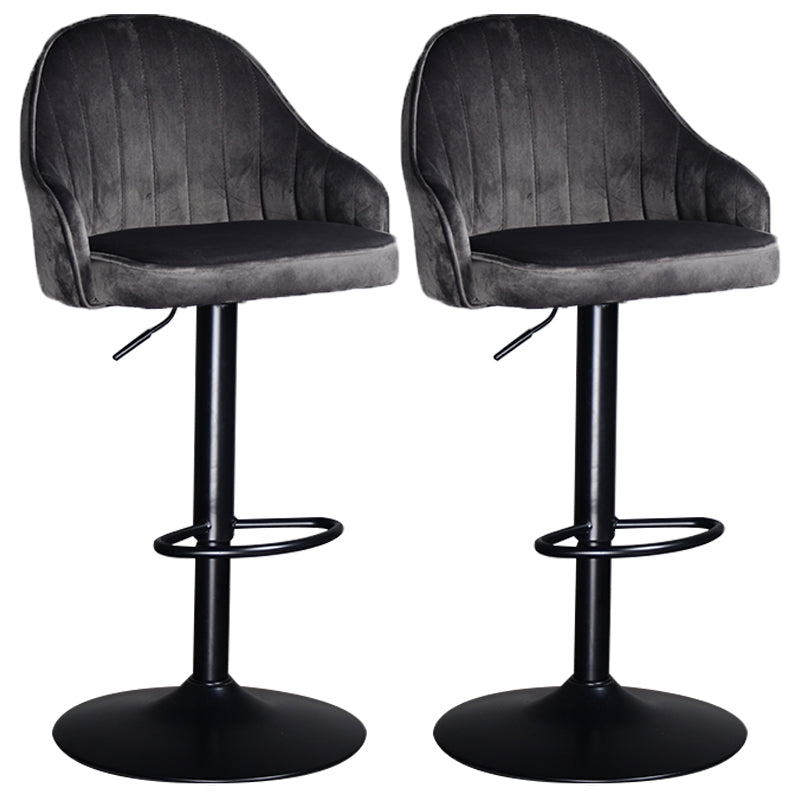 Nordic Metal Swivel Adjustable Barstool Indoor Tall Stool with Upholstered Grey 2 Piece Set Clearhalo 'Bar Furniture' 'Bar Stools' 'bar_stools' 'furn' 'furn_bar_stools' 'furniture_bar_stools' 'Kitchen & Dining Furniture' 'kitchen&dining_furn' 'kitchen' 'kitchen_furn' Furniture' 4330067