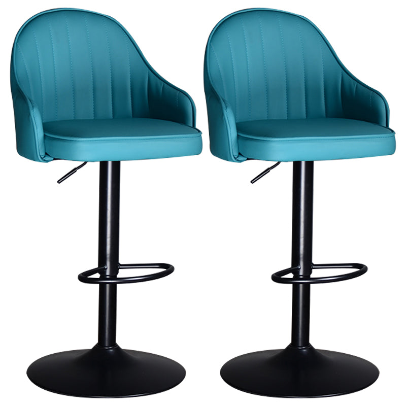 Nordic Metal Swivel Adjustable Barstool Indoor Tall Stool with Upholstered Blue 2 Piece Set Clearhalo 'Bar Furniture' 'Bar Stools' 'bar_stools' 'furn' 'furn_bar_stools' 'furniture_bar_stools' 'Kitchen & Dining Furniture' 'kitchen&dining_furn' 'kitchen' 'kitchen_furn' Furniture' 4330068