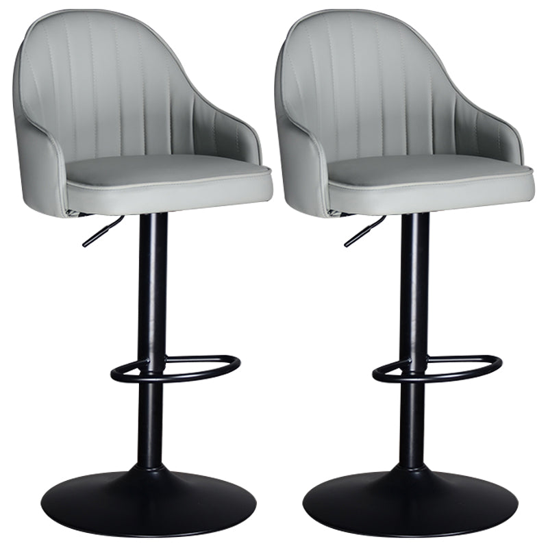 Nordic Metal Swivel Adjustable Barstool Indoor Tall Stool with Upholstered Cream Gray 2 Piece Set Clearhalo 'Bar Furniture' 'Bar Stools' 'bar_stools' 'furn' 'furn_bar_stools' 'furniture_bar_stools' 'Kitchen & Dining Furniture' 'kitchen&dining_furn' 'kitchen' 'kitchen_furn' Furniture' 4330070