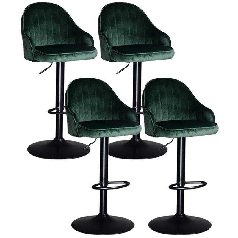 Nordic Metal Swivel Adjustable Barstool Indoor Tall Stool with Upholstered Blackish Green 4 Piece Set Clearhalo 'Bar Furniture' 'Bar Stools' 'bar_stools' 'furn' 'furn_bar_stools' 'furniture_bar_stools' 'Kitchen & Dining Furniture' 'kitchen&dining_furn' 'kitchen' 'kitchen_furn' Furniture' 4330072