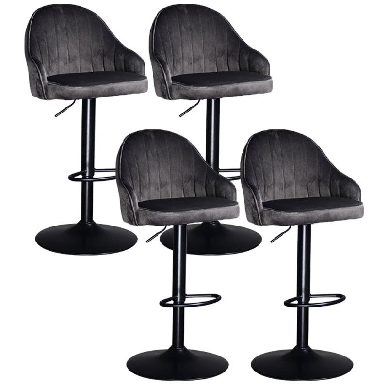 Nordic Metal Swivel Adjustable Barstool Indoor Tall Stool with Upholstered Grey 4 Piece Set Clearhalo 'Bar Furniture' 'Bar Stools' 'bar_stools' 'furn' 'furn_bar_stools' 'furniture_bar_stools' 'Kitchen & Dining Furniture' 'kitchen&dining_furn' 'kitchen' 'kitchen_furn' Furniture' 4330074