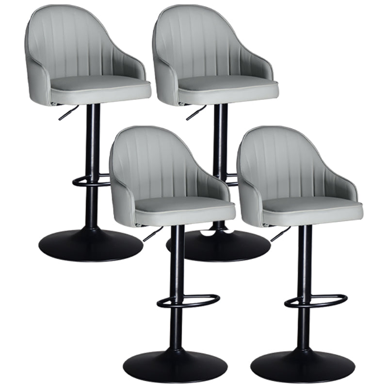 Nordic Metal Swivel Adjustable Barstool Indoor Tall Stool with Upholstered Cream Gray 4 Piece Set Clearhalo 'Bar Furniture' 'Bar Stools' 'bar_stools' 'furn' 'furn_bar_stools' 'furniture_bar_stools' 'Kitchen & Dining Furniture' 'kitchen&dining_furn' 'kitchen' 'kitchen_furn' Furniture' 4330077