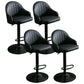 Nordic Metal Swivel Adjustable Barstool Indoor Tall Stool with Upholstered Black 4 Piece Set Clearhalo 'Bar Furniture' 'Bar Stools' 'bar_stools' 'furn' 'furn_bar_stools' 'furniture_bar_stools' 'Kitchen & Dining Furniture' 'kitchen&dining_furn' 'kitchen' 'kitchen_furn' Furniture' 4330078