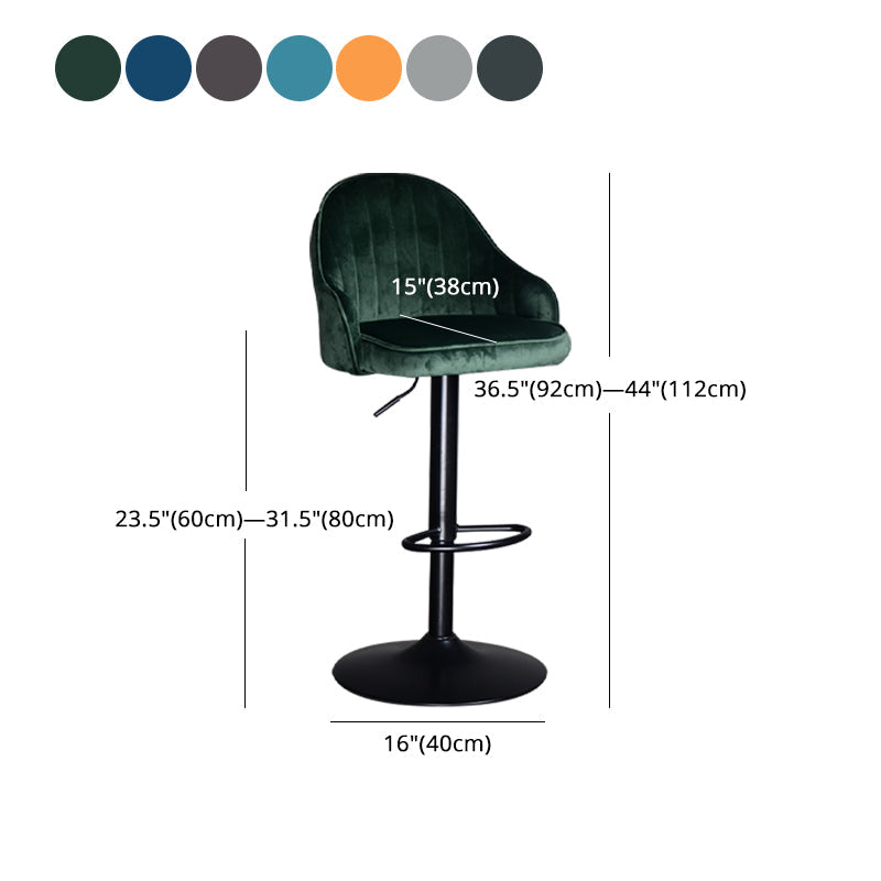 Nordic Metal Swivel Adjustable Barstool Indoor Tall Stool with Upholstered Clearhalo 'Bar Furniture' 'Bar Stools' 'bar_stools' 'furn' 'furn_bar_stools' 'furniture_bar_stools' 'Kitchen & Dining Furniture' 'kitchen&dining_furn' 'kitchen' 'kitchen_furn' Furniture' 4330079