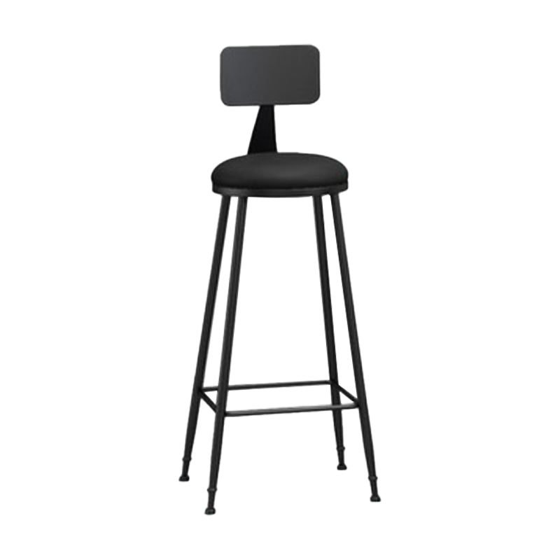 Nordic Iron Low Back Barstool Simple Indoor Tall Stool for Indoor Black 1 Piece Clearhalo 'Bar Furniture' 'Bar Stools' 'bar_stools' 'furn' 'furn_bar_stools' 'furniture_bar_stools' 'Kitchen & Dining Furniture' 'kitchen&dining_furn' 'kitchen' 'kitchen_furn' Furniture' 4330081
