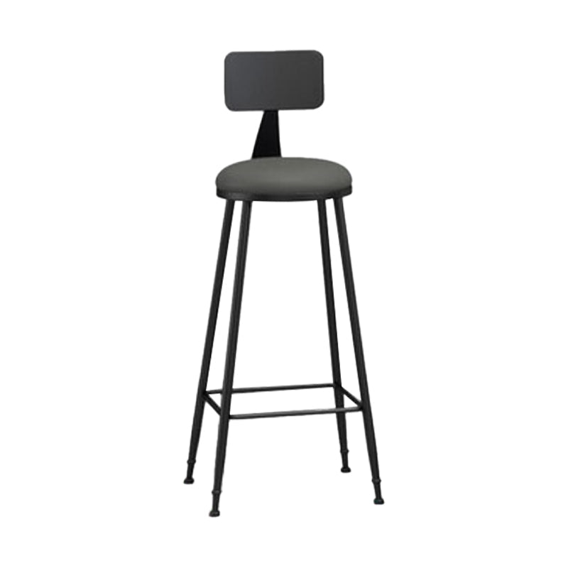 Nordic Iron Low Back Barstool Simple Indoor Tall Stool for Indoor Grey 1 Piece Clearhalo 'Bar Furniture' 'Bar Stools' 'bar_stools' 'furn' 'furn_bar_stools' 'furniture_bar_stools' 'Kitchen & Dining Furniture' 'kitchen&dining_furn' 'kitchen' 'kitchen_furn' Furniture' 4330082