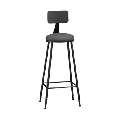Nordic Iron Low Back Barstool Simple Indoor Tall Stool for Indoor Grey 1 Piece Clearhalo 'Bar Furniture' 'Bar Stools' 'bar_stools' 'furn' 'furn_bar_stools' 'furniture_bar_stools' 'Kitchen & Dining Furniture' 'kitchen&dining_furn' 'kitchen' 'kitchen_furn' Furniture' 4330082