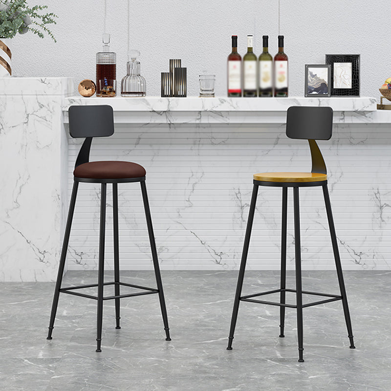 Nordic Iron Low Back Barstool Simple Indoor Tall Stool for Indoor Clearhalo 'Bar Furniture' 'Bar Stools' 'bar_stools' 'furn' 'furn_bar_stools' 'furniture_bar_stools' 'Kitchen & Dining Furniture' 'kitchen&dining_furn' 'kitchen' 'kitchen_furn' Furniture' 4330083
