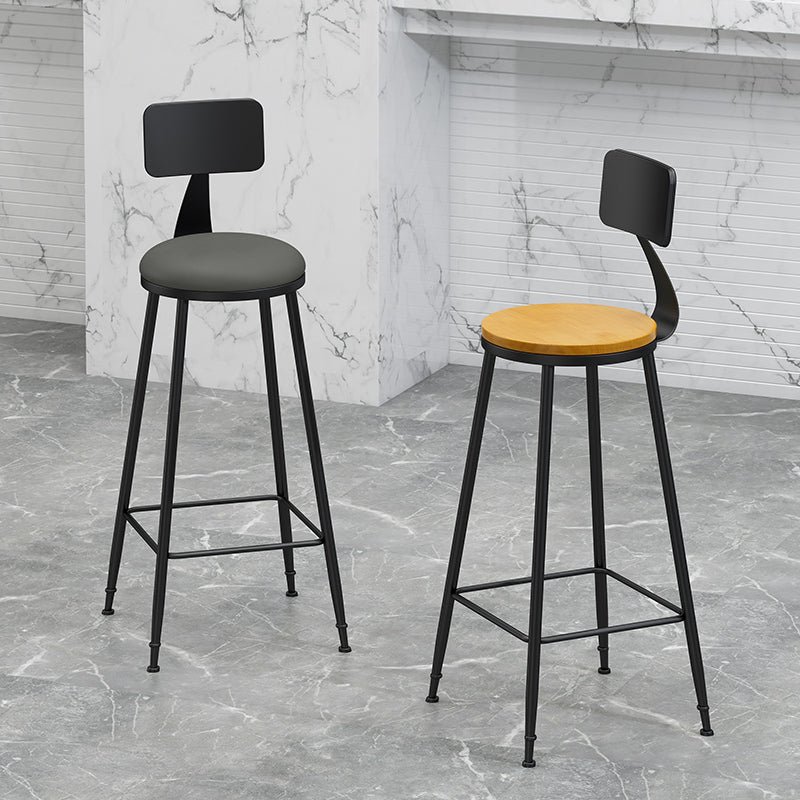 Nordic Iron Low Back Barstool Simple Indoor Tall Stool for Indoor Clearhalo 'Bar Furniture' 'Bar Stools' 'bar_stools' 'furn' 'furn_bar_stools' 'furniture_bar_stools' 'Kitchen & Dining Furniture' 'kitchen&dining_furn' 'kitchen' 'kitchen_furn' Furniture' 4330085