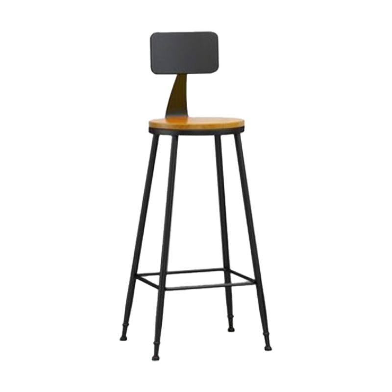 Nordic Iron Low Back Barstool Simple Indoor Tall Stool for Indoor Wood 1 Piece Clearhalo 'Bar Furniture' 'Bar Stools' 'bar_stools' 'furn' 'furn_bar_stools' 'furniture_bar_stools' 'Kitchen & Dining Furniture' 'kitchen&dining_furn' 'kitchen' 'kitchen_furn' Furniture' 4330086