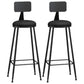 Nordic Iron Low Back Barstool Simple Indoor Tall Stool for Indoor Black 2 Piece Set Clearhalo 'Bar Furniture' 'Bar Stools' 'bar_stools' 'furn' 'furn_bar_stools' 'furniture_bar_stools' 'Kitchen & Dining Furniture' 'kitchen&dining_furn' 'kitchen' 'kitchen_furn' Furniture' 4330088