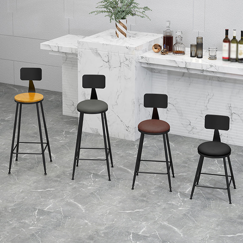 Nordic Iron Low Back Barstool Simple Indoor Tall Stool for Indoor Clearhalo 'Bar Furniture' 'Bar Stools' 'bar_stools' 'furn' 'furn_bar_stools' 'furniture_bar_stools' 'Kitchen & Dining Furniture' 'kitchen&dining_furn' 'kitchen' 'kitchen_furn' Furniture' 4330090