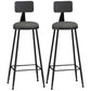 Nordic Iron Low Back Barstool Simple Indoor Tall Stool for Indoor Grey 2 Piece Set Clearhalo 'Bar Furniture' 'Bar Stools' 'bar_stools' 'furn' 'furn_bar_stools' 'furniture_bar_stools' 'Kitchen & Dining Furniture' 'kitchen&dining_furn' 'kitchen' 'kitchen_furn' Furniture' 4330091