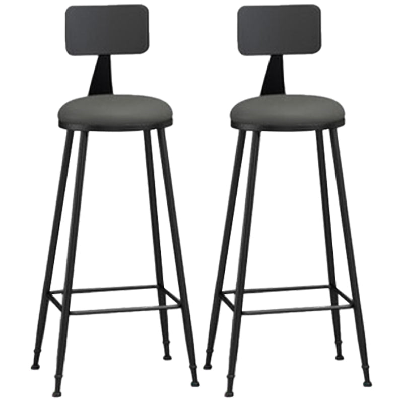 Nordic Iron Low Back Barstool Simple Indoor Tall Stool for Indoor Grey 2 Piece Set Clearhalo 'Bar Furniture' 'Bar Stools' 'bar_stools' 'furn' 'furn_bar_stools' 'furniture_bar_stools' 'Kitchen & Dining Furniture' 'kitchen&dining_furn' 'kitchen' 'kitchen_furn' Furniture' 4330091