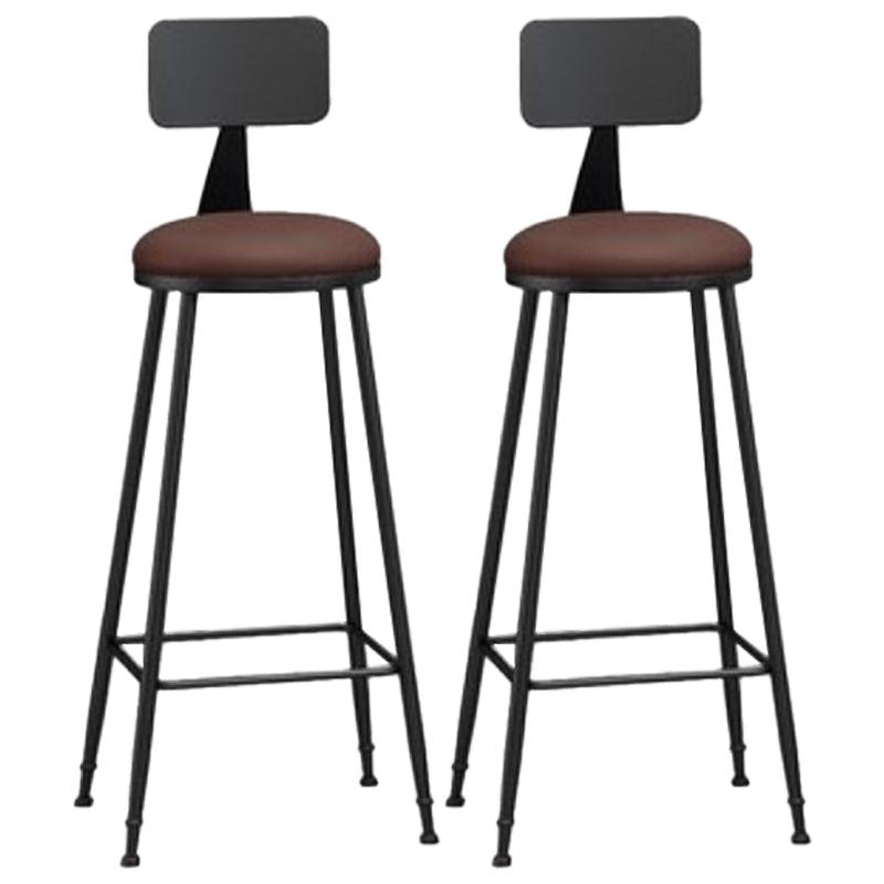 Nordic Iron Low Back Barstool Simple Indoor Tall Stool for Indoor Red 2 Piece Set Clearhalo 'Bar Furniture' 'Bar Stools' 'bar_stools' 'furn' 'furn_bar_stools' 'furniture_bar_stools' 'Kitchen & Dining Furniture' 'kitchen&dining_furn' 'kitchen' 'kitchen_furn' Furniture' 4330093