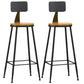 Nordic Iron Low Back Barstool Simple Indoor Tall Stool for Indoor Wood 2 Piece Set Clearhalo 'Bar Furniture' 'Bar Stools' 'bar_stools' 'furn' 'furn_bar_stools' 'furniture_bar_stools' 'Kitchen & Dining Furniture' 'kitchen&dining_furn' 'kitchen' 'kitchen_furn' Furniture' 4330095
