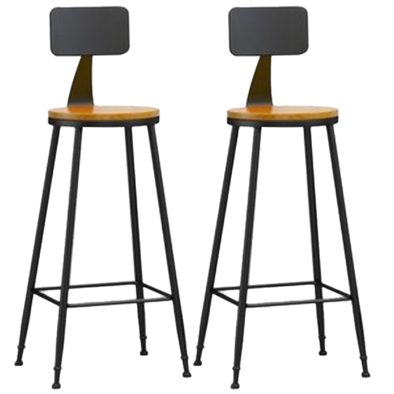 Nordic Iron Low Back Barstool Simple Indoor Tall Stool for Indoor Wood 2 Piece Set Clearhalo 'Bar Furniture' 'Bar Stools' 'bar_stools' 'furn' 'furn_bar_stools' 'furniture_bar_stools' 'Kitchen & Dining Furniture' 'kitchen&dining_furn' 'kitchen' 'kitchen_furn' Furniture' 4330095