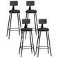 Nordic Iron Low Back Barstool Simple Indoor Tall Stool for Indoor Black 4 Piece Set Clearhalo 'Bar Furniture' 'Bar Stools' 'bar_stools' 'furn' 'furn_bar_stools' 'furniture_bar_stools' 'Kitchen & Dining Furniture' 'kitchen&dining_furn' 'kitchen' 'kitchen_furn' Furniture' 4330097