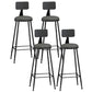 Nordic Iron Low Back Barstool Simple Indoor Tall Stool for Indoor Grey 4 Piece Set Clearhalo 'Bar Furniture' 'Bar Stools' 'bar_stools' 'furn' 'furn_bar_stools' 'furniture_bar_stools' 'Kitchen & Dining Furniture' 'kitchen&dining_furn' 'kitchen' 'kitchen_furn' Furniture' 4330099