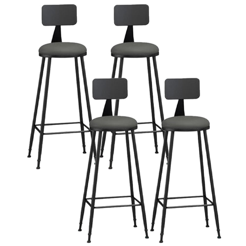 Nordic Iron Low Back Barstool Simple Indoor Tall Stool for Indoor Grey 4 Piece Set Clearhalo 'Bar Furniture' 'Bar Stools' 'bar_stools' 'furn' 'furn_bar_stools' 'furniture_bar_stools' 'Kitchen & Dining Furniture' 'kitchen&dining_furn' 'kitchen' 'kitchen_furn' Furniture' 4330099