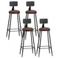 Nordic Iron Low Back Barstool Simple Indoor Tall Stool for Indoor Red 4 Piece Set Clearhalo 'Bar Furniture' 'Bar Stools' 'bar_stools' 'furn' 'furn_bar_stools' 'furniture_bar_stools' 'Kitchen & Dining Furniture' 'kitchen&dining_furn' 'kitchen' 'kitchen_furn' Furniture' 4330101
