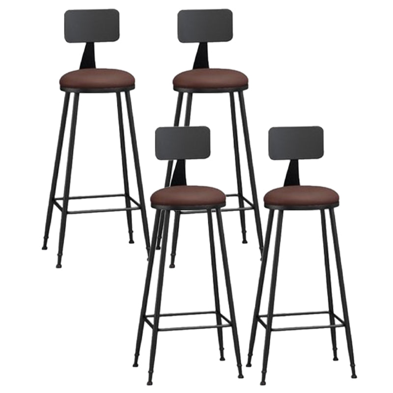 Nordic Iron Low Back Barstool Simple Indoor Tall Stool for Indoor Red 4 Piece Set Clearhalo 'Bar Furniture' 'Bar Stools' 'bar_stools' 'furn' 'furn_bar_stools' 'furniture_bar_stools' 'Kitchen & Dining Furniture' 'kitchen&dining_furn' 'kitchen' 'kitchen_furn' Furniture' 4330101