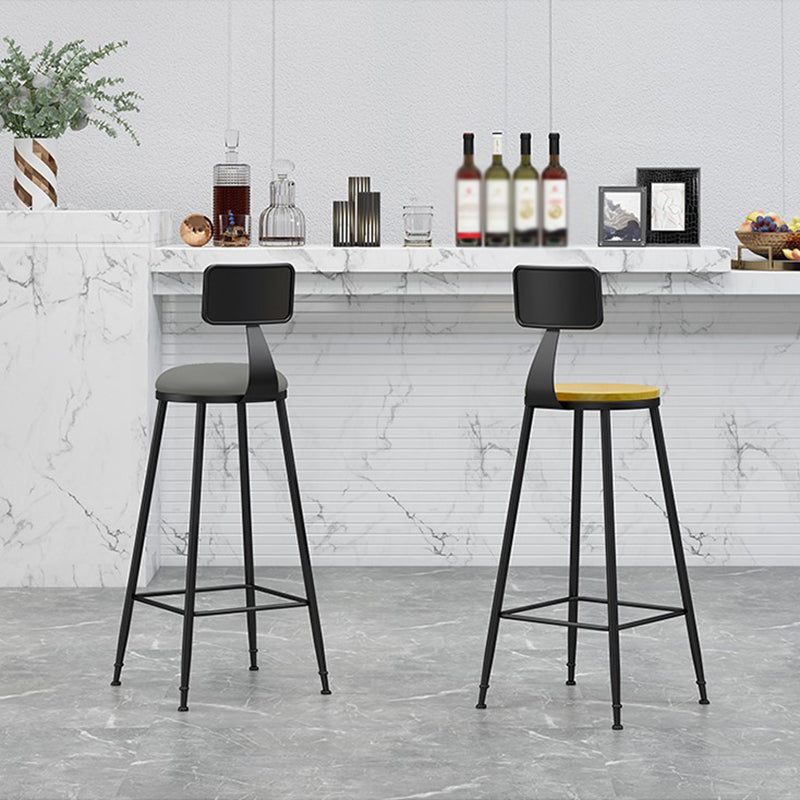 Nordic Iron Low Back Barstool Simple Indoor Tall Stool for Indoor Clearhalo 'Bar Furniture' 'Bar Stools' 'bar_stools' 'furn' 'furn_bar_stools' 'furniture_bar_stools' 'Kitchen & Dining Furniture' 'kitchen&dining_furn' 'kitchen' 'kitchen_furn' Furniture' 4330104