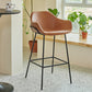 Nordic Iron Low Back Barstool Simple Indoor Tall Stool with Upholstered, 1 Piece Clearhalo 'Bar Furniture' 'Bar Stools' 'bar_stools' 'furn' 'furn_bar_stools' 'furniture_bar_stools' 'Kitchen & Dining Furniture' 'kitchen&dining_furn' 'kitchen' 'kitchen_furn' Furniture' 4330109