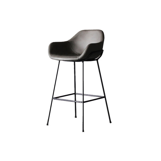 Nordic Iron Low Back Barstool Simple Indoor Tall Stool with Upholstered, 1 Piece Clearhalo 'Bar Furniture' 'Bar Stools' 'bar_stools' 'furn' 'furn_bar_stools' 'furniture_bar_stools' 'Kitchen & Dining Furniture' 'kitchen&dining_furn' 'kitchen' 'kitchen_furn' Furniture' 4330117