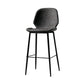 Industrial Leather Distressed Quilted Barstool Low Back Indoor Tall Stool Dark Gray-Black 1 Piece Counter Stool(26"H) Clearhalo 'Bar Furniture' 'Bar Stools' 'bar_stools' 'furn' 'furn_bar_stools' 'furniture_bar_stools' 'Kitchen & Dining Furniture' 'kitchen&dining_furn' 'kitchen' 'kitchen_furn' Furniture' 4330134