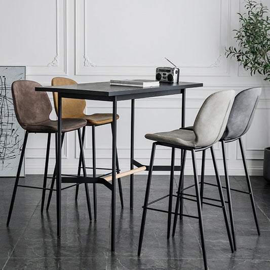 Industrial Leather Distressed Quilted Barstool Low Back Indoor Tall Stool Clearhalo 'Bar Furniture' 'Bar Stools' 'bar_stools' 'furn' 'furn_bar_stools' 'furniture_bar_stools' 'Kitchen & Dining Furniture' 'kitchen&dining_furn' 'kitchen' 'kitchen_furn' Furniture' 4330136