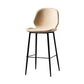 Industrial Leather Distressed Quilted Barstool Low Back Indoor Tall Stool Beige 1 Piece Counter Stool(26"H) Clearhalo 'Bar Furniture' 'Bar Stools' 'bar_stools' 'furn' 'furn_bar_stools' 'furniture_bar_stools' 'Kitchen & Dining Furniture' 'kitchen&dining_furn' 'kitchen' 'kitchen_furn' Furniture' 4330137