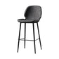 Industrial Leather Distressed Quilted Barstool Low Back Indoor Tall Stool Dark Gray 1 Piece Counter Stool(26"H) Clearhalo 'Bar Furniture' 'Bar Stools' 'bar_stools' 'furn' 'furn_bar_stools' 'furniture_bar_stools' 'Kitchen & Dining Furniture' 'kitchen&dining_furn' 'kitchen' 'kitchen_furn' Furniture' 4330144
