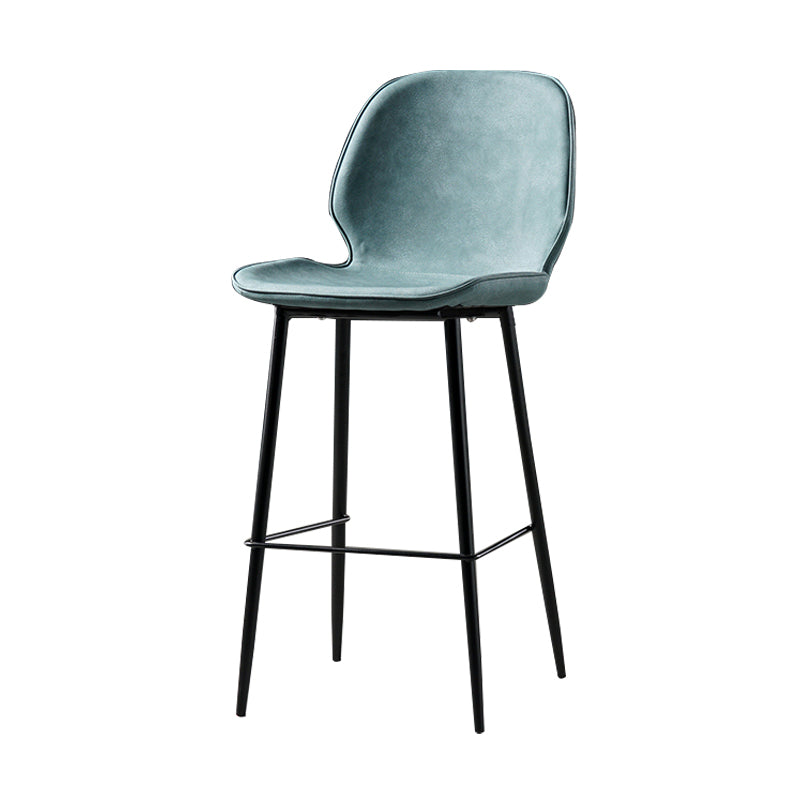 Industrial Leather Distressed Quilted Barstool Low Back Indoor Tall Stool Blue 1 Piece Counter Stool(26"H) Clearhalo 'Bar Furniture' 'Bar Stools' 'bar_stools' 'furn' 'furn_bar_stools' 'furniture_bar_stools' 'Kitchen & Dining Furniture' 'kitchen&dining_furn' 'kitchen' 'kitchen_furn' Furniture' 4330147